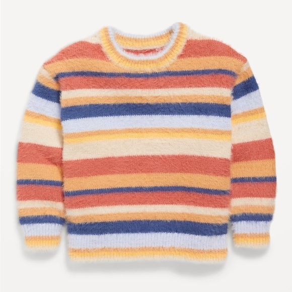 Old Navy Other - OLD NAVY Y2K Style Sweater Toddler Kids Eyelash Multicolor Striped Soft Fuzzy